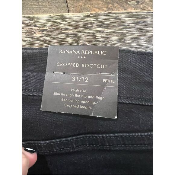Banana Republic NWT cropped bootcut high waisted jeans petite sz 31 or 12 - Picture 4 of 9